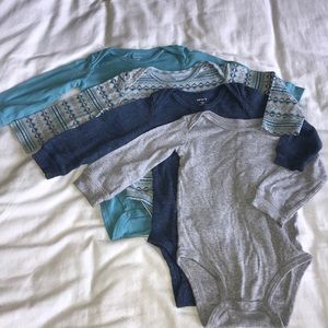 Bundle of onesies - cool blue green and grey tones